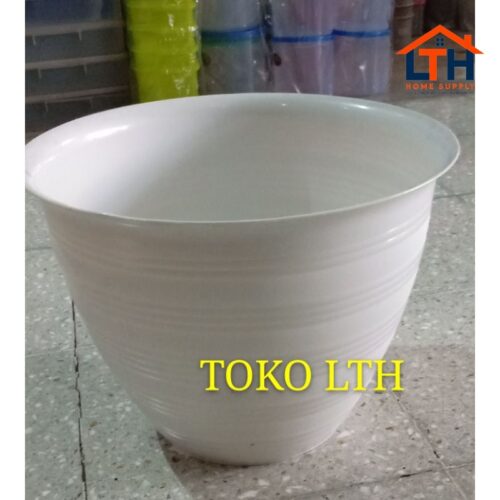1-1004-1.jpg POT TAWON MADU 40 PUTIH / POT BUNGA / POT TANAMAN PUTIH PLASTIK