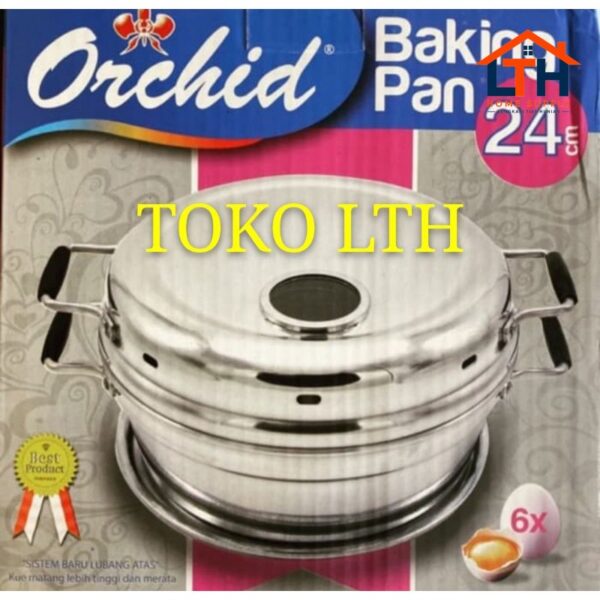 1-1059-1.jpg BAKING PAN 24CM ORCHID PANCI CETAKAN PEMANGGANG KUE LOYANG BOLU 6 TELUR BAKINGPAN 24 CM
