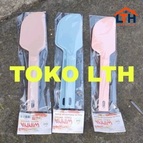 1-1075-1.jpg SPATULA PLASTIK ISI 2 / SOLET KUE / SAPU KUE / SODET KUE PLASTIK