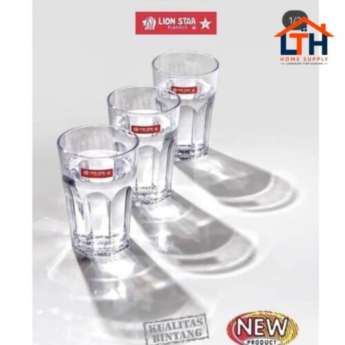 1-1098-1.jpg 3 PCS GELAS PLASTIK MURANO 500 ml LION STAR /GELAS MIKA/AKRILIK