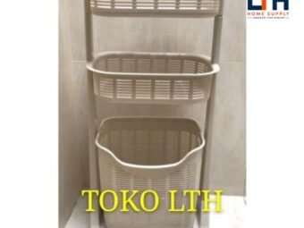 KERANJANG RAK BAJU CUCIAN KOTOR SUSUN 3 RODA SERBAGUNA LAUNDRY BASKET SHERLENT 6900 HOMMY
