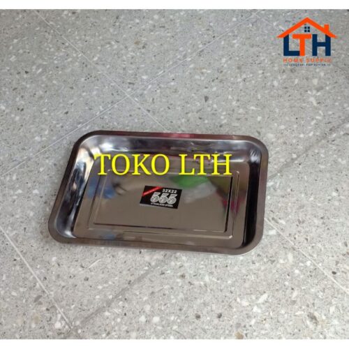 1-1109-1.jpg NAMPAN BAKI STAINLESS BAKING TRAY TEMPAT WADAH SAJI MAKANAN KOTAK SEGI MULTIPAN