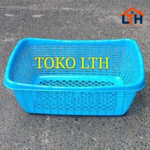 1-1116-1.jpg KERANJANG RIGEN PAKAIAN BAJU LAUNDRY PLASTIK PERSEGI SERBAGUNA / BASKET KOTAK PENYIMPANAN
