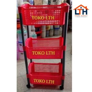 1-1121-1.jpg RAK SERBAGUNA SUSUN 3 RODA / RAK DAPUR / KERANJANG SUSUN / RAK DOKUMEN PRAKTISI LION STAR