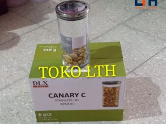 TOPLES JAR KELER KACA BELING 1050 ML STAINLESS CANARY C KEDAP UDARA SEAL CANISTER