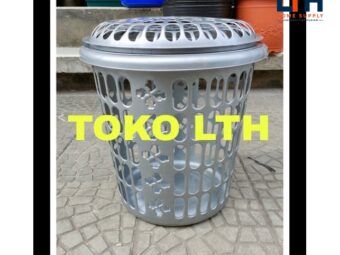 1-1167-1.jpg KERANJANG BAJU PAKAIAN KOTOR BULAT TUTUP LAUNDRY BASKET HAMPER