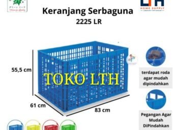 1-1173-1.jpg CONTAINER BOX 2225LR KERANJANG INDUSTRI SERBAGUNA LUBANG RODA GREEN LEAF 2225 LR