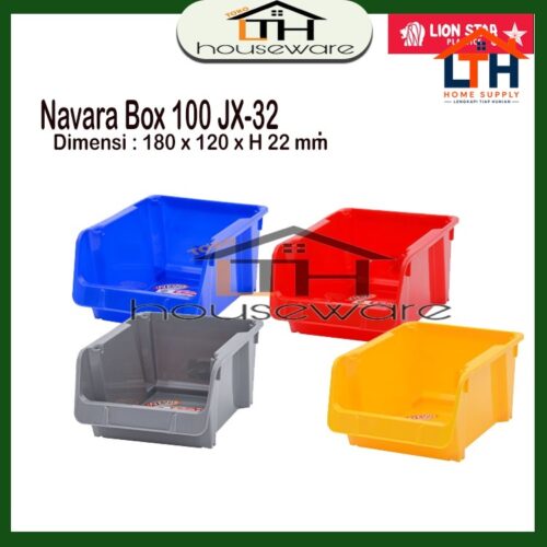 1-1200-1.jpg NAVARA BOX 100 KOTAK PENYIMPANAN SUSUN LION STAR JX-32