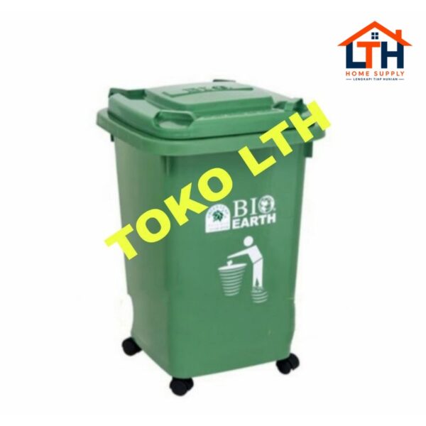 TEMPAT SAMPAH RODA BIO 58 LITER 2134 GREEN LEAF TONG KOTAK SAMPAH DUSTBIN 58 LTR