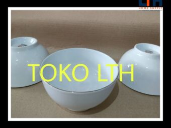 1-1204-1.jpg PER 6 PCS MANGKOK 5" KERAMIK POLOS LIST MAS MANGKUK SUP BELING PORSELEN