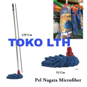 PEL GAGANG MICROFIBER NAGATA 5830 NGT KAIN LAP BIRU GAGANG ALAT PEL MAGIC MOP