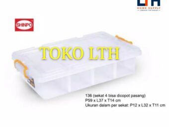 1-1219-1.jpg CONTAINER BOX PERKAKAS SEKAT 4 PATRIOT CB19 SIP136 KOTAK TRANSPARAN SERBAGUNA SHINPO CB 19