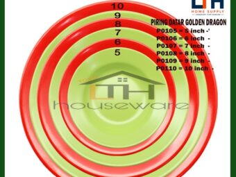 PIRING DATAR - PIRING CEPER MELAMINE GOLDEN DRAGON 5 INCH-10 INCH