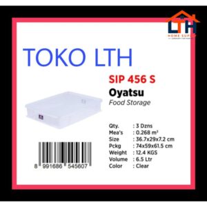 1-1222-1.jpg KOTAK TEMPAT DONAT KUE OYATSU SIP 456 S FOOD STORAGE SEALWARE 6.5 LTR SIP456S BOX SERBAGUNA TRANSPARAN SHINPO