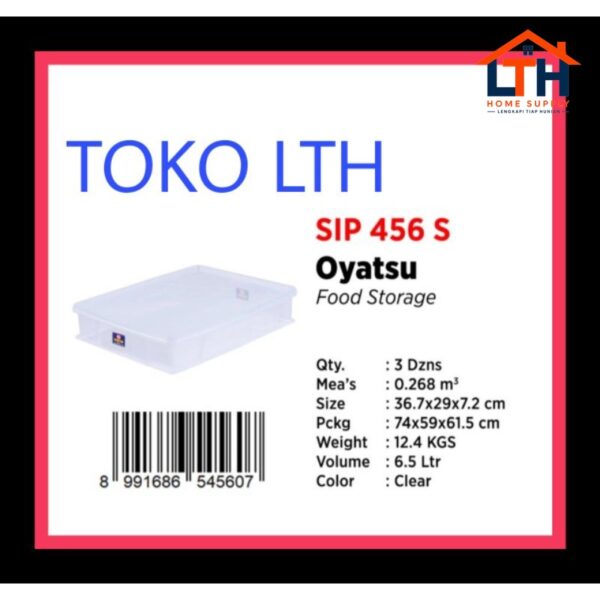 1-1222-1.jpg KOTAK TEMPAT DONAT KUE OYATSU SIP 456 S FOOD STORAGE SEALWARE 6.5 LTR SIP456S BOX SERBAGUNA TRANSPARAN SHINPO