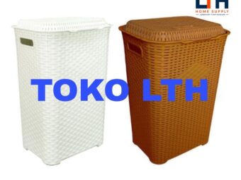 1-1227-1.jpg KERANJANG BAJU PAKAIAN KOTOR MOTIF ROTAN BESAR SERBAGUNA LAUNDRY BASKET BAG