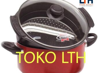 1-1252-1.jpg PANCI KUKUSAN MAXIM 24 CM DUTCH OVEN STEAMER VALENTINO DANDANG TEFLON