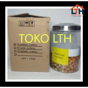 1-1254-1.jpg TOPLES KACA ASINAN 3 SEAL 8 LITER DLX GLASS CANISTER JAR MANISAN POLOS