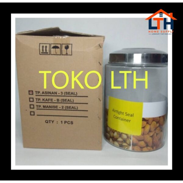 1-1254-1.jpg TOPLES KACA ASINAN 3 SEAL 8 LITER DLX GLASS CANISTER JAR MANISAN POLOS