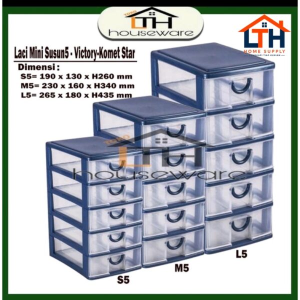 1-1286-1.jpg LACI MINI CONTAINER S5 VICTORY KOMET STAR LACI PLASTIK SUSUN 5 S-5