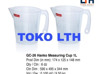 GELAS UKUR 1 LITER HANKO GC 26 LION STAR GELAS TAKAR TAKARAN 1000 ML PLASTIK