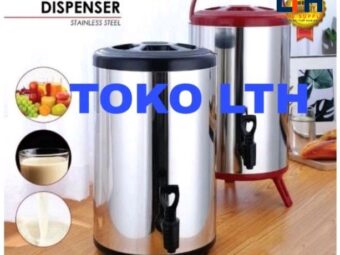 1-1340-1.jpg SUBRON WATER JUG DISPENSER AIR MILK TEA COFFEE STAINLESS 8 10 12 LITER HOT COLD DRINK JAR