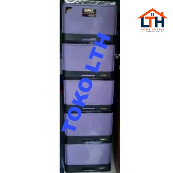1-1364-1.jpg LEMARI LACI CONTAINER PLASTIK SUSUN 5 KOMET L5 LARGE SS 5 L-5