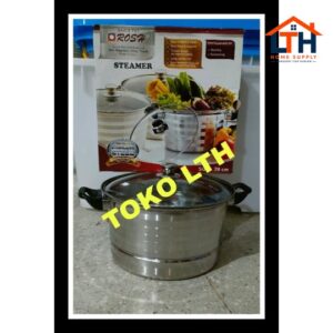 1-1368-1.jpg PANCI KUKUS SARANG STEAMER STAINLESS TUTUP KACA 26 28 CM MILK POT