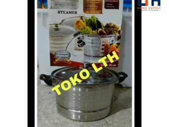 1-1368-1.jpg PANCI KUKUS SARANG STEAMER STAINLESS TUTUP KACA 26 28 CM MILK POT