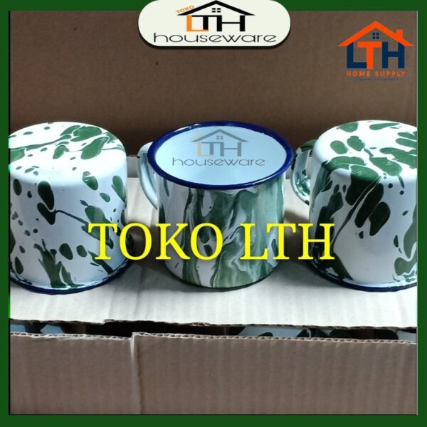 PER 6 PCS CANGKIR JADUL LURIK BLIRIK BLURIK / GELAS KALENG PANCI SENG ENAMEL