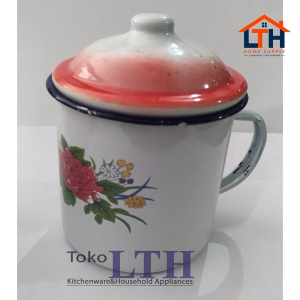 CANGKIR JADUL / MUG JADUL / CANGKIR ENAMEL / CANGKIR KALENG / CANGKIR MUG ENAMEL+TUTUP