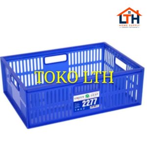 CONTAINER KERANJANG INDUSTRI SERBAGUNA 2277 GREEN LEAF BOX LUBANG