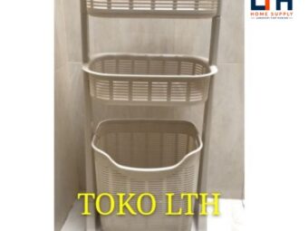 KERANJANG RAK BAJU CUCIAN KOTOR SUSUN 3 RODA SERBAGUNA LAUNDRY BASKET SHERLENT 6900 HOMMY