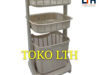 KERANJANG RAK CUCIAN BAJU PAKAIAN KOTOR SUSUN 3 RODA SERBAGUNA LAUNDRY BASKET SHERLENT 6900 HOMMY
