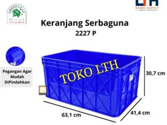 CONTAINER BOX INDUSTRI SERBAGUNA 2227 P GREEN LEAF / KOTAK BAK WADAH 2227P