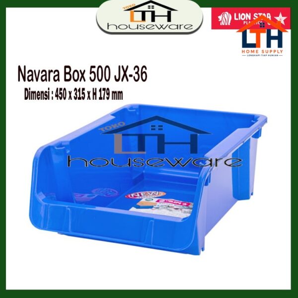 1-1480-1.jpg NAVARA BOX 500 KOTAK SUSUN SERBAGUNA/WADAH PENYIMPANAN MULTIFUNGSI LION STAR JX-36