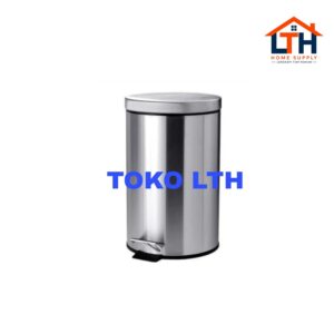TEMPAT SAMPAH INJAK 3 LTR BULAT STAINLESS TONG DUSTBIN PEDAL MASPION