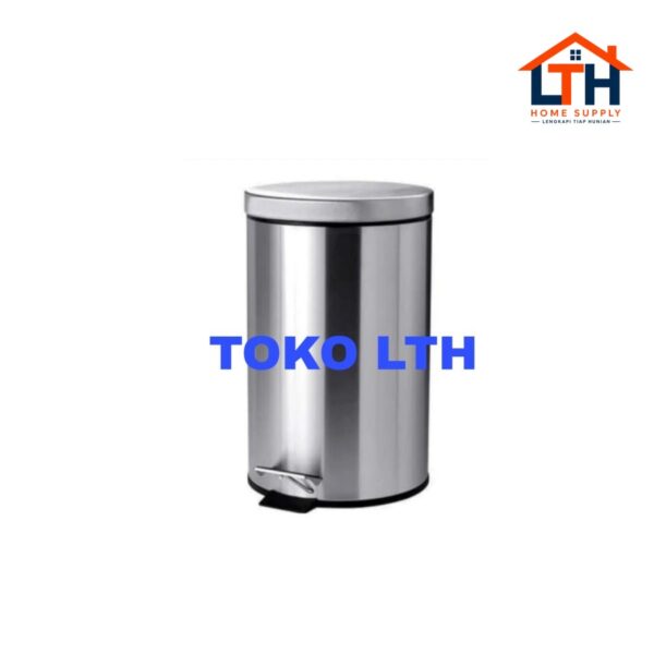 TEMPAT SAMPAH INJAK 3 LTR BULAT STAINLESS TONG DUSTBIN PEDAL MASPION