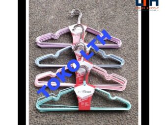 10 PCS  HANGER BAJU DEWASA  STAINLESS LAPIS KARET