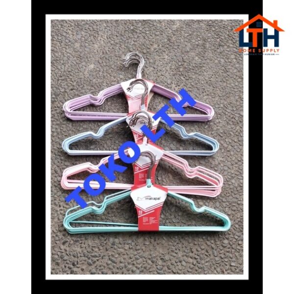 1-1501-1.jpg 10 PCS HANGER BAJU DEWASA STAINLESS LAPIS KARET
