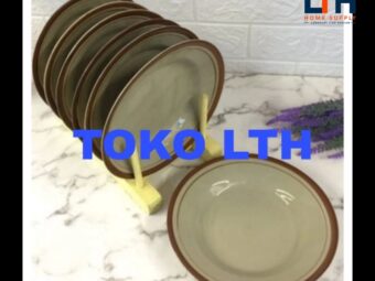 1-1535-1.jpg PIRING KERAMIK POLET 7 INCH LUCKY FINE PIRING TANGGUNG LIST COKLAT PORSELEN