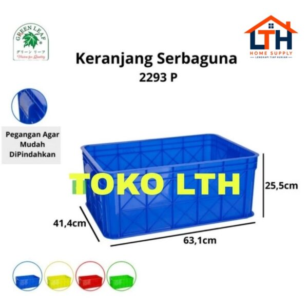 1-1555-1.jpg CONTAINER BOX INDUSTRI 2293 P GREEN LEAF KOTAK BOX WADAH SERBAGUNA 2293P