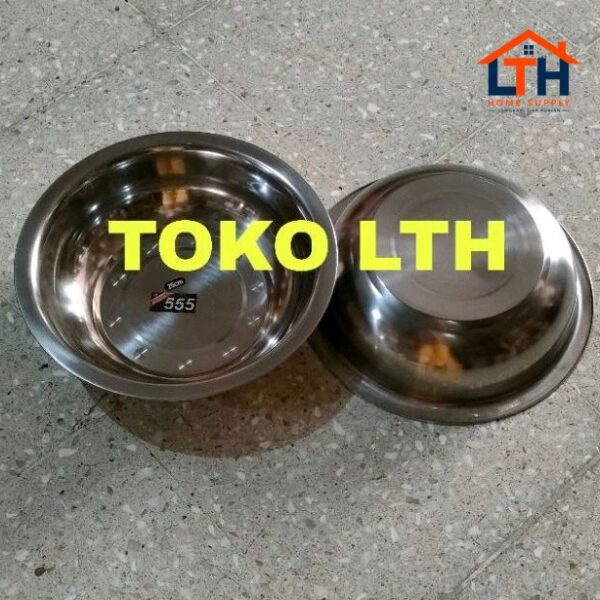 BASKOM STAINLESS 26 CM CEPER MANGKOK MANGKUK PENDEK STAINLES