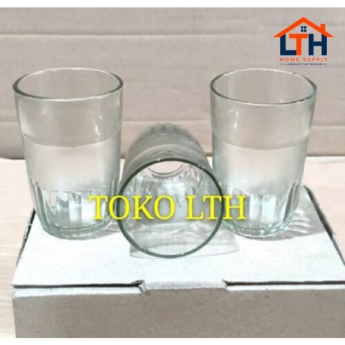 6 PCS GELAS MINUM POLOS HS GELAS CANGKIR  BELING KACA KOPI BENING
