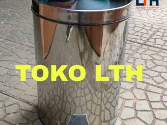 1-1605-1.jpg TEMPAT TONG SAMPAH INJAK 20 LTR STAINLESS DUSTBIN RUBBISH BIN SUBRON 20 LITER