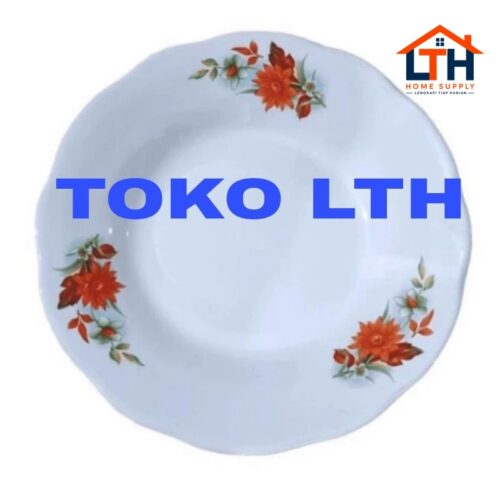 1-1612-1.jpg PIRING KERAMIK 7 INCH TANGGUNG KEMBANG LUCKY PORSELEN BUNGA ROSE