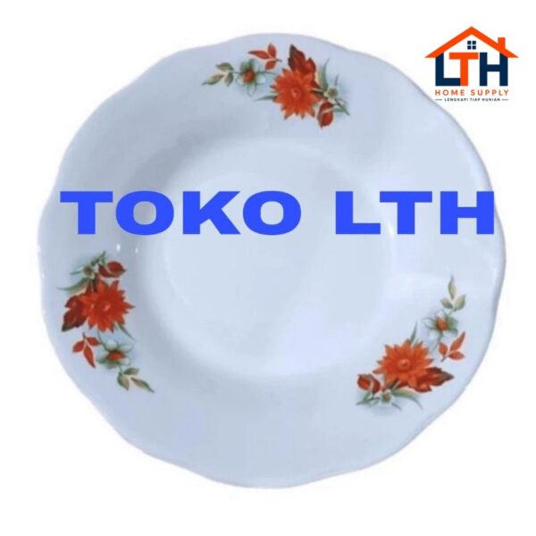 1-1612-1.jpg PIRING KERAMIK 7 INCH TANGGUNG KEMBANG LUCKY PORSELEN BUNGA ROSE