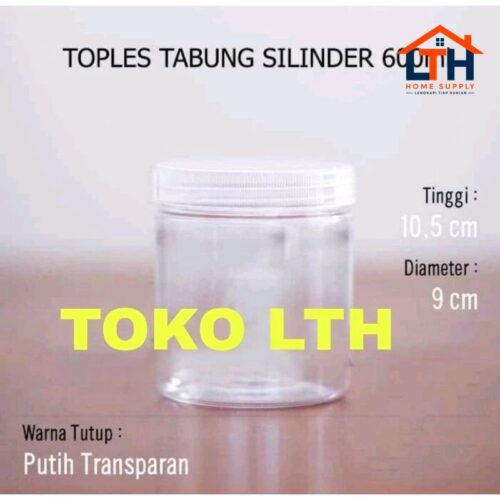 1-1621-1.jpg TOPLES TABUNG CYLINDER 600 ML TOPLES JAR PLASTIK SILINDER 600ML