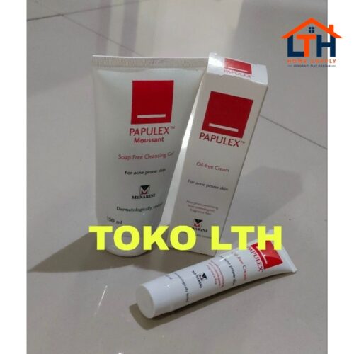 1-1623-1.jpg PAKET PAPULEX MOUSSANT SOAP FREE CLEANSING GEL DAN PAPULEX OIL FREE CREAM MENARINI