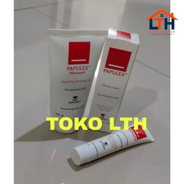 1-1623-1.jpg PAKET PAPULEX MOUSSANT SOAP FREE CLEANSING GEL DAN PAPULEX OIL FREE CREAM MENARINI